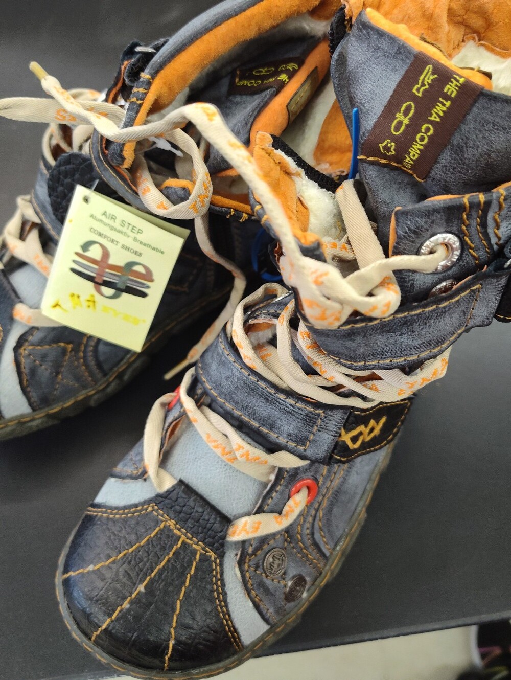 TMA Winter Boots in Blue with Orange Detail